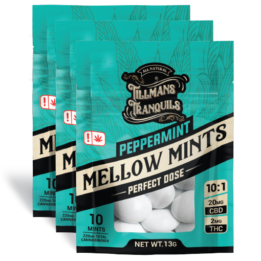 3 pack of peppermint mellow thc mints