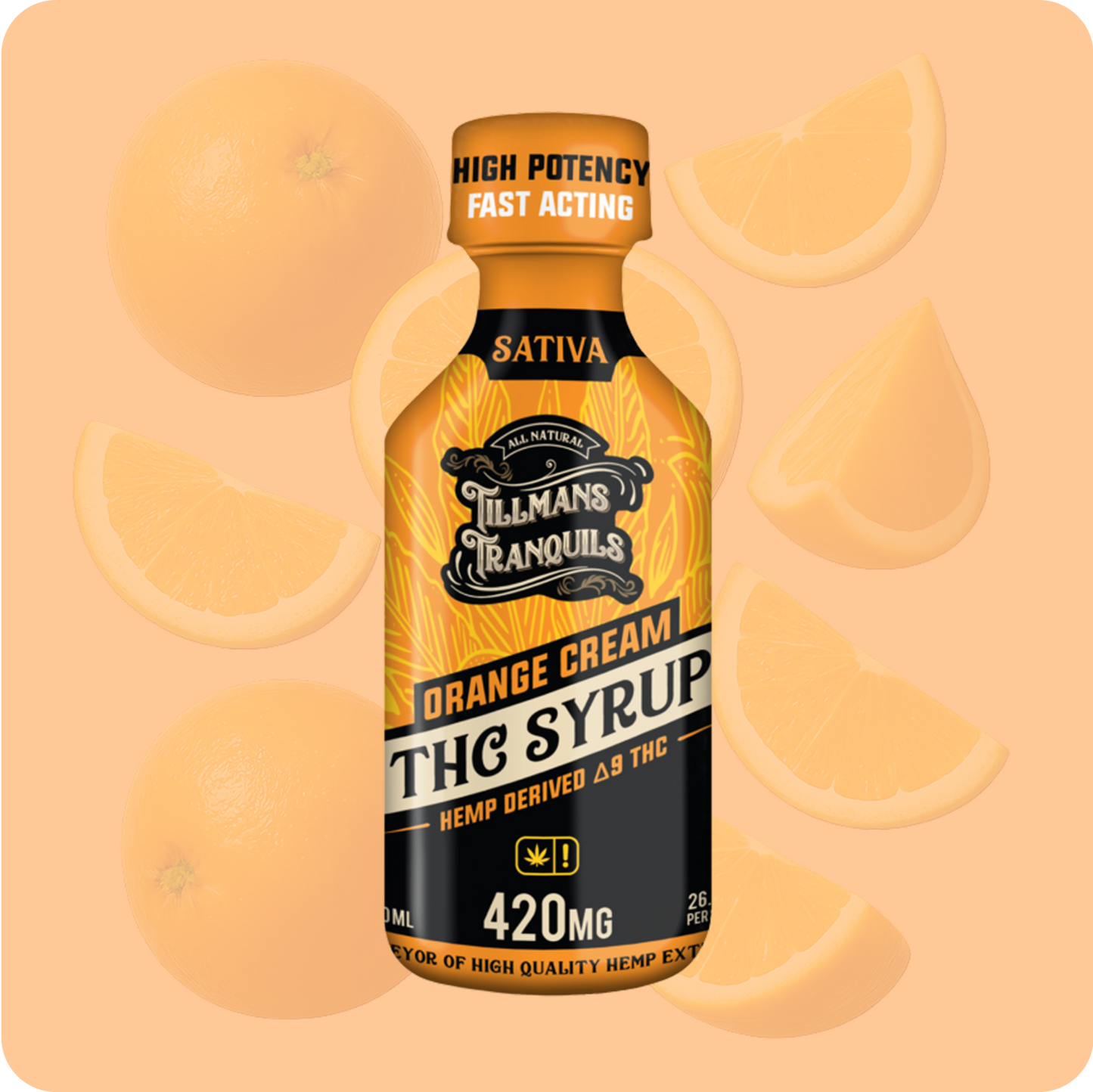Orange Cream Delta 9 THC Syrup - 420mg