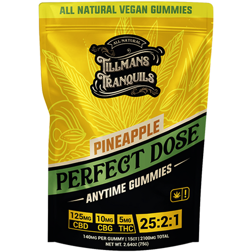 Pineapple Boost CBD CBG Gummies + THC 140mg Total