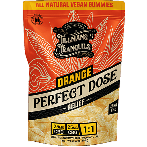 Orange 1:1 CBD:CBG Gummies - Relief (Zero THC)