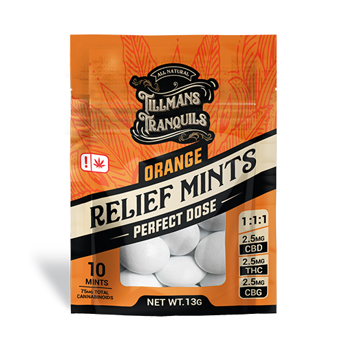 orange thc Mints with CBG