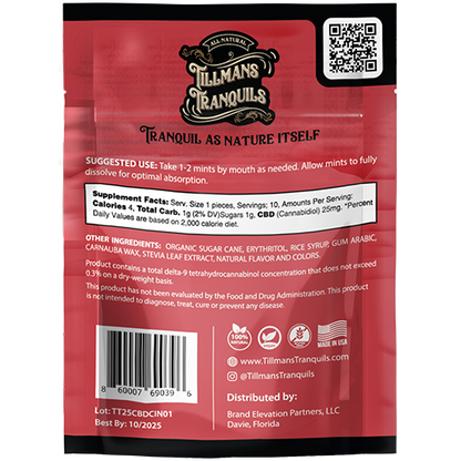 cinnamon cbd mints ingredients