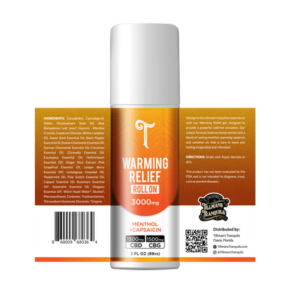 CBD Roll On + CBG - Muscle Relief Warming Gel