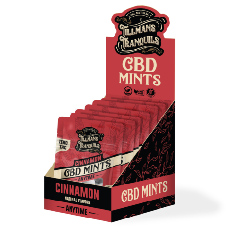 box of cinnamon cbd mints 10 pack