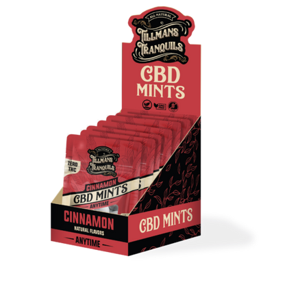 box of cinnamon cbd mints 10 pack